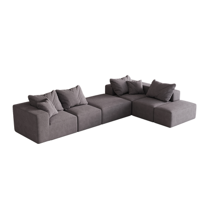 Modern Upholstered Sectional Boneless Couch Set