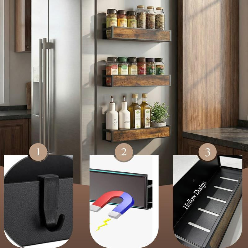 Magnetic Fridge Organizer Shelf, No-Drill