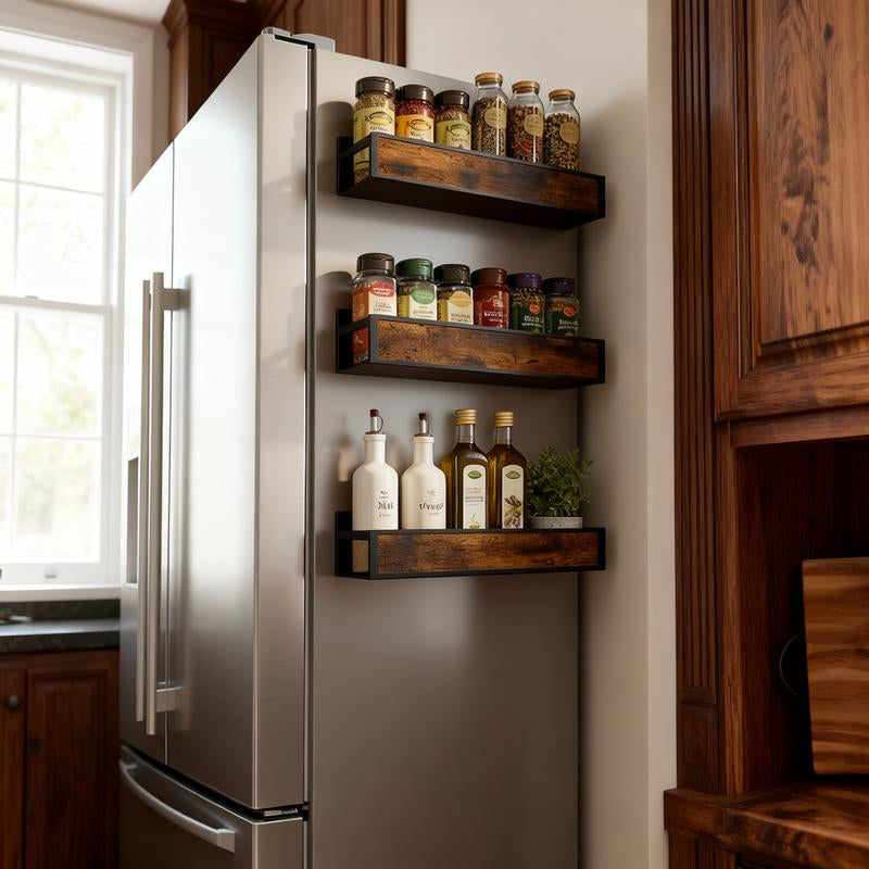 Magnetic Fridge Organizer Shelf, No-Drill