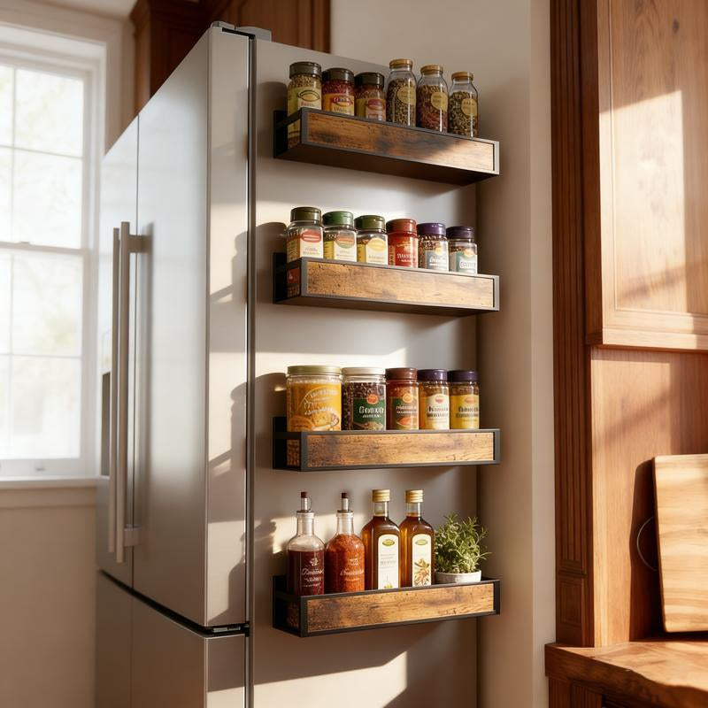 Magnetic Fridge Organizer Shelf, No-Drill