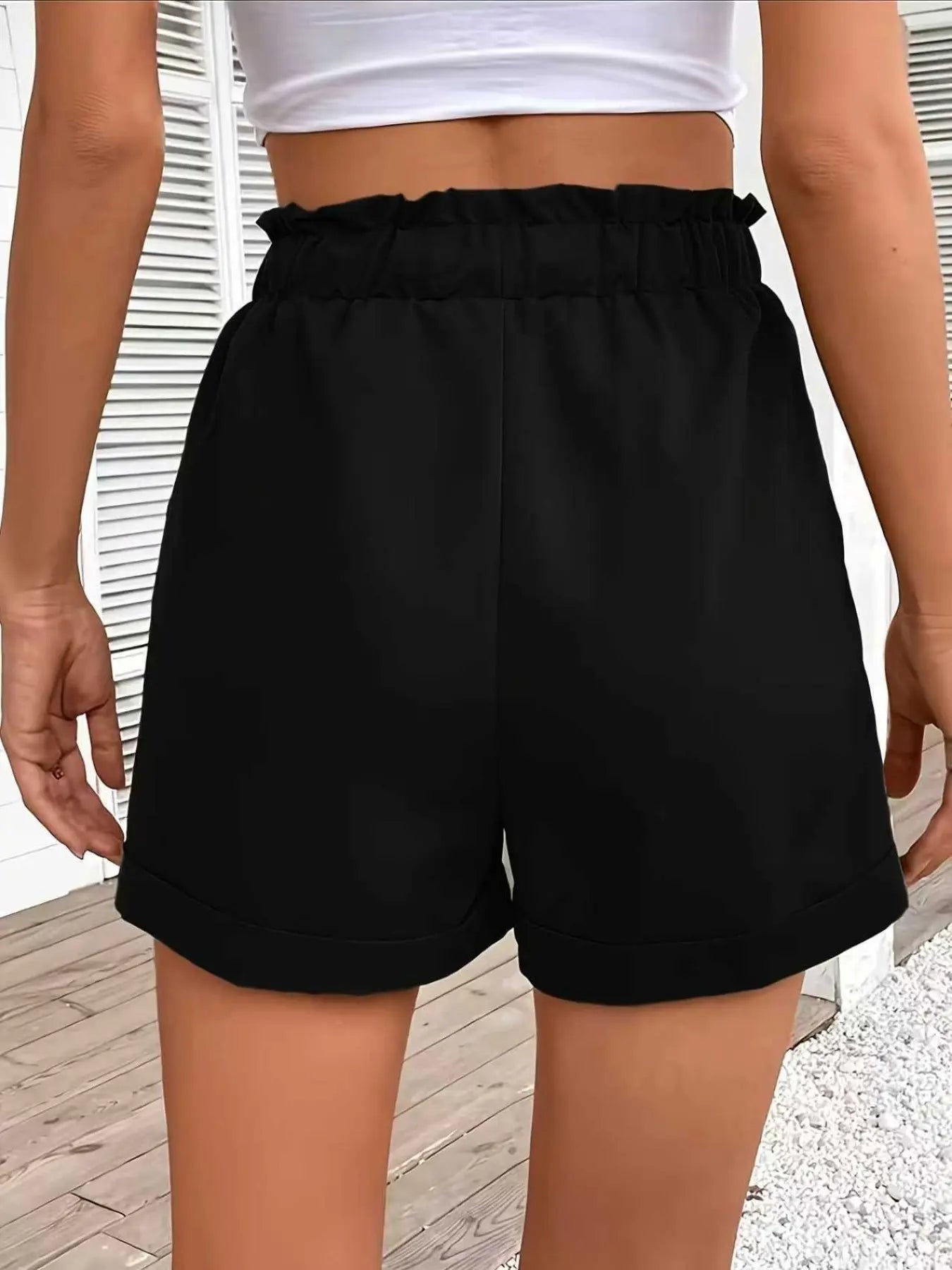 Stylish High-Waist Cinched-Waist Shorts for Women - Comfortable Summer Casuals Perfect for Everyday Wear