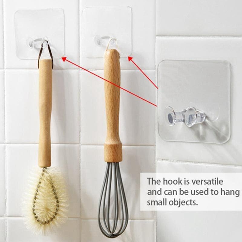 Self-Adhesive Wall Storage Hooks, No-Drill