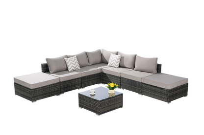 8 Pieces Outdoor Patio Sectional Sofa Couch