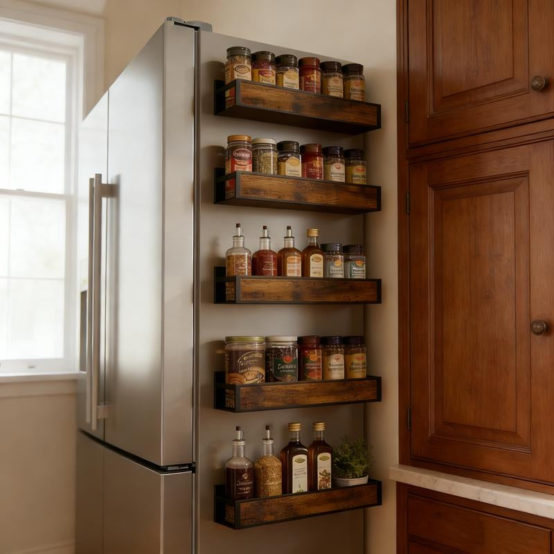 Magnetic Fridge Organizer Shelf, No-Drill