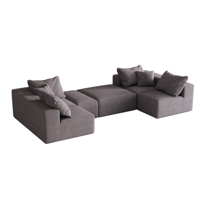 Modern Upholstered Sectional Boneless Couch Set