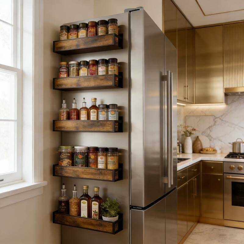 Magnetic Fridge Organizer Shelf, No-Drill