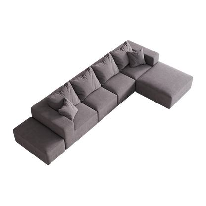 Modern Upholstered Sectional Boneless Couch Set
