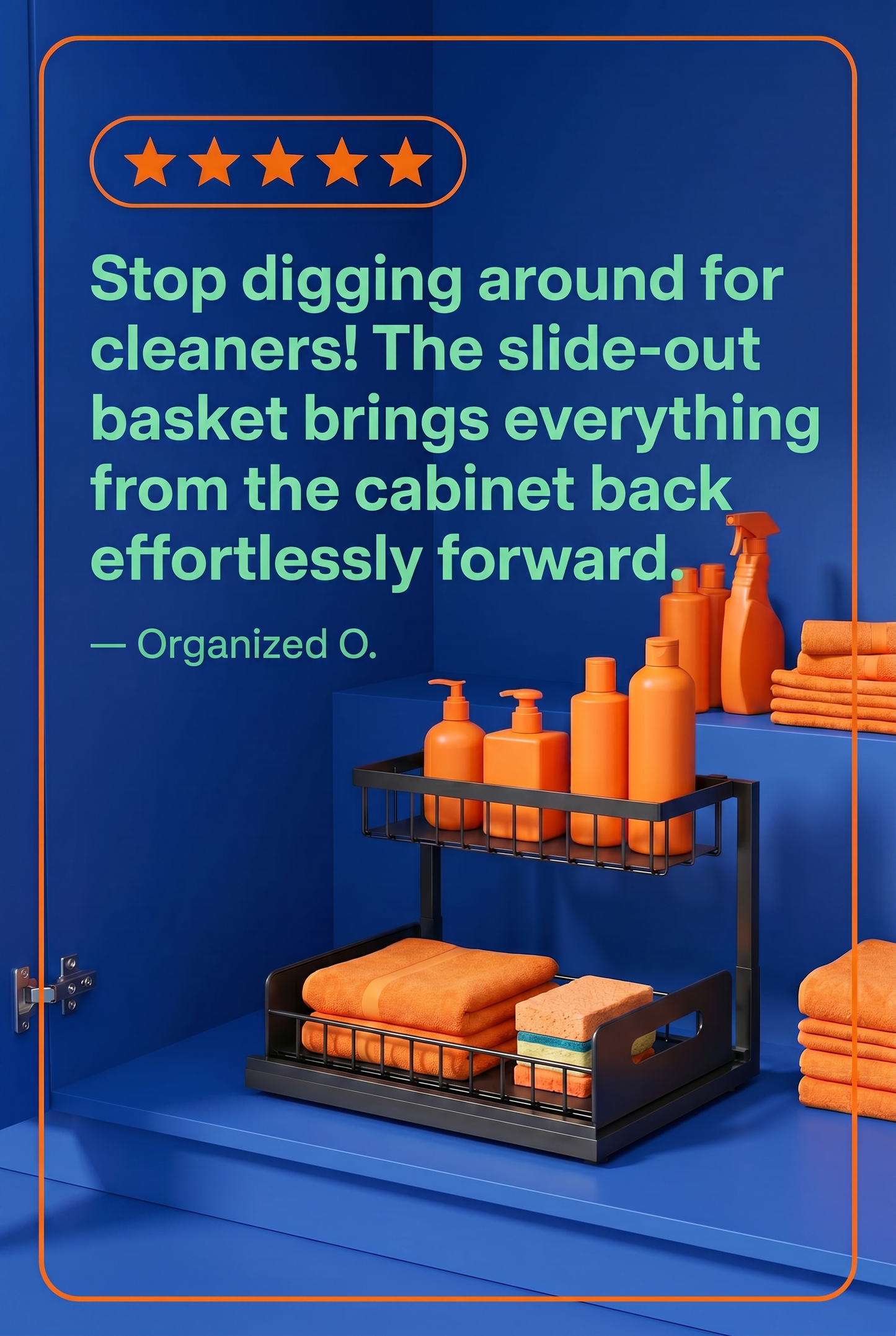 2 Tier Under Sink Organizers Pull Out Under Cabinet Basket Storage Shelf Sliding Drawer for Kitchen Bathroom