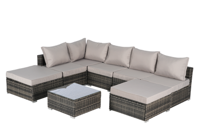 8 Pieces Outdoor Patio Sectional Sofa Couch