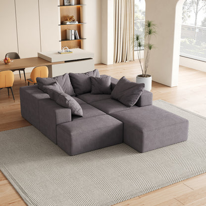 Modern Upholstered Sectional Boneless Couch Set